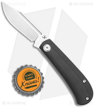 Kansept Knives Swan Bevy Slip Joint Knife Black G-10 (2.5" Stonewash)