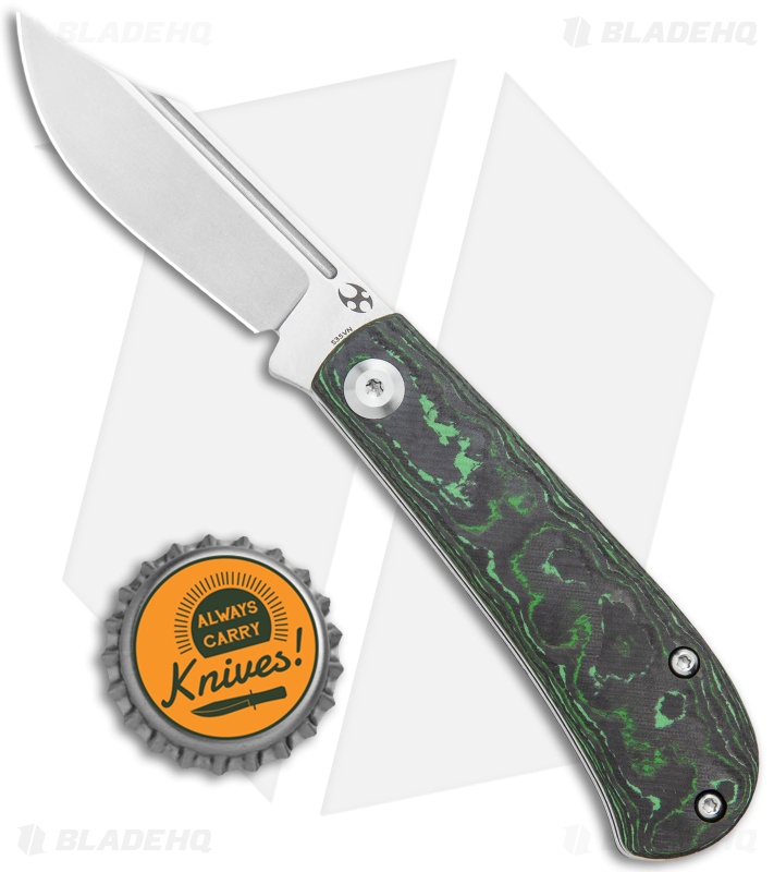 Kansept Knives Swan Bevy Slip Joint Knife Green Carbon Fiber (2.5" SW S35VN)