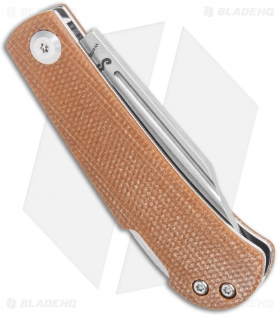 Kansept Knives Swan Wedge Lockback Knife Brown Micarta (2.5" Stonewash)