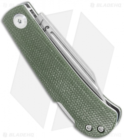 Kansept Knives Swan Wedge Lockback Knife Green Micarta (2.5" Stonewash)