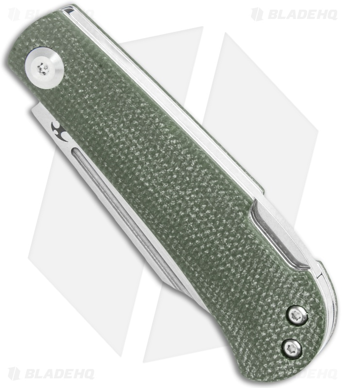 Kansept Knives Swan Wedge Lockback Knife Green Micarta (2.5" Stonewash)