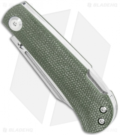 Kansept Knives Swan Wedge Lockback Knife Green Micarta (2.5" Stonewash)