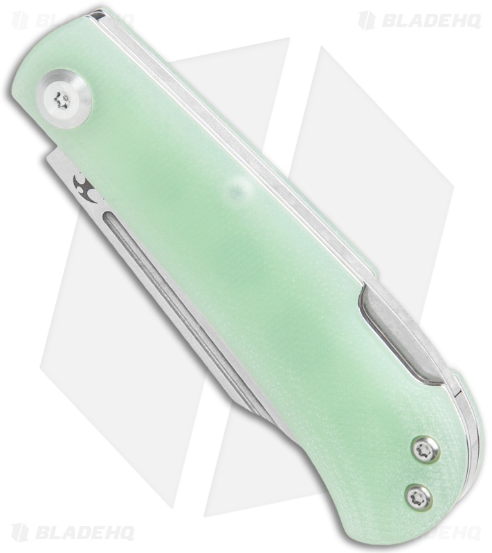 Kansept Knives Swan Wedge Slip Joint Knife Natural Jade G-10 (2.5" Stonewash)