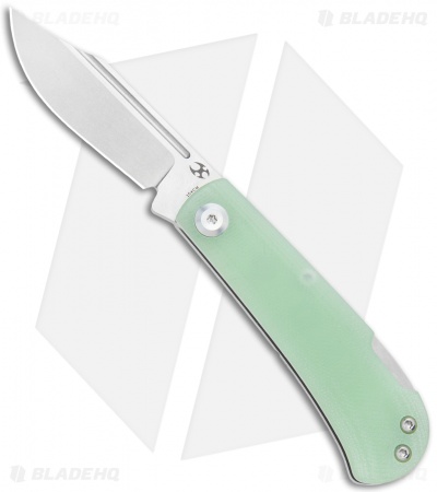Kansept Knives Swan Wedge Slip Joint Knife Natural Jade G-10 (2.5" Stonewash)