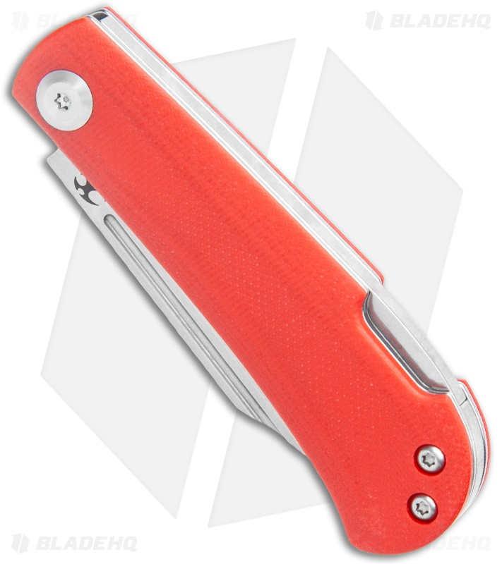 Kansept Knives Swan Wedge Lockback Knife Red G-10 (2.5" Stonewash)