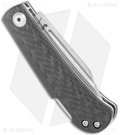 Kansept Knives Swan Wedge Lockback Knife Twill Carbon Fiber (2.5" Stonewash)