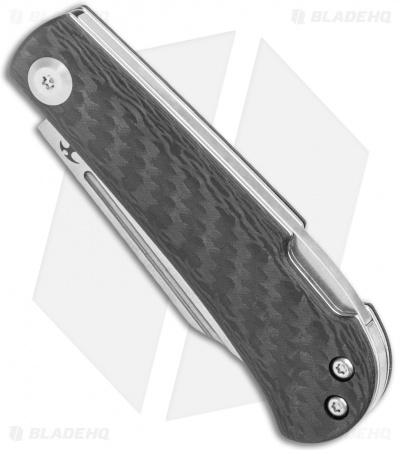 Kansept Knives Swan Wedge Lockback Knife Twill Carbon Fiber (2.5" Stonewash)