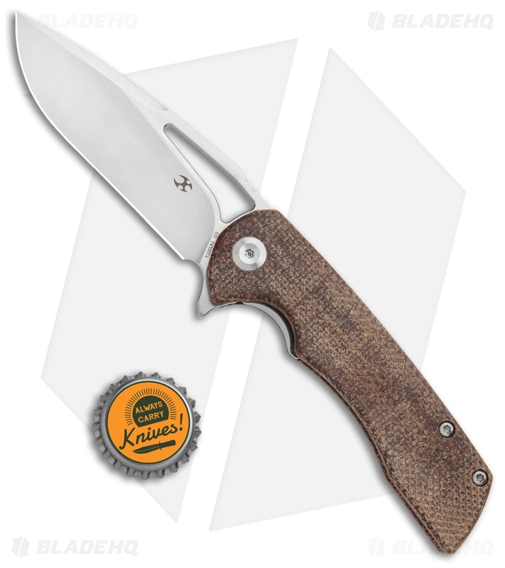 Kansept Knives Kryo Liner Lock Knife Brown Micarta (3.6" Satin) T1001A1
