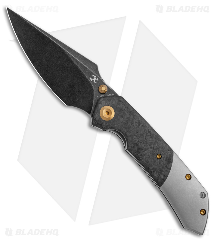 Kansept Knives Fenrir - Liner Lock Knife | Black/Shred CF/Ti