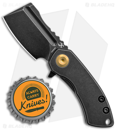 Kansept Knives Mini Korvid Frame Lock Knife Black Titanium (1.5" Black S35VN)