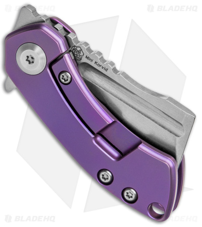 Kansept Knives Mini Korvid Frame Lock Knife Purple Titanium (1.5" SW S35VN)