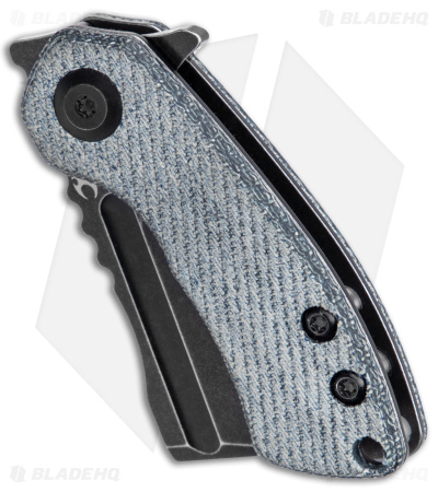 Kansept Knives Mini Korvid Liner Lock Knife Denim Micarta (1.5" Black)