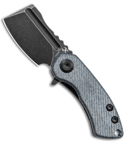 Kansept Knives Mini Korvid Liner Lock Knife Denim Micarta (1.5" Black)