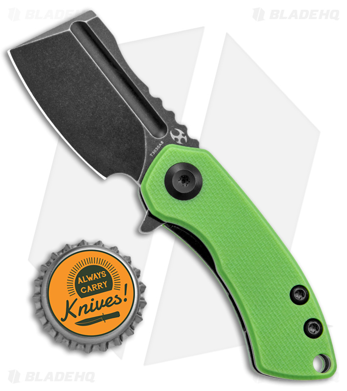 Kansept Mini Korvid Knife | Neon Green G-10 + Black - Blade HQ