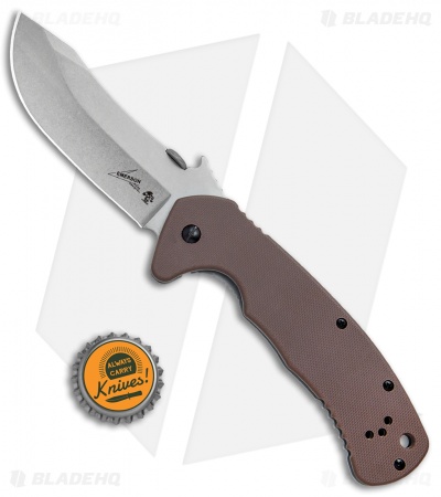 Kershaw CQC-11K Frame Lock Knife Brown G-10 (3.5" Stonewash) 6031