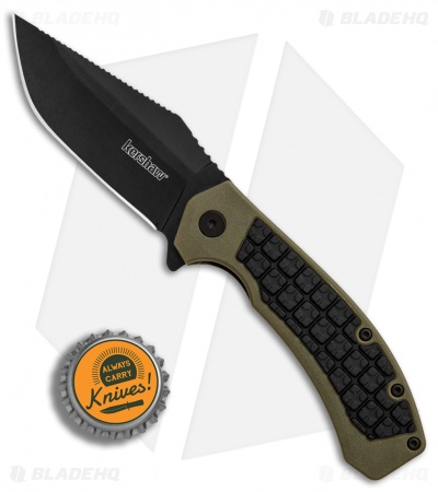 Kershaw Faultline Liner Lock Knife Green/Black GFN (3" Black) 8760