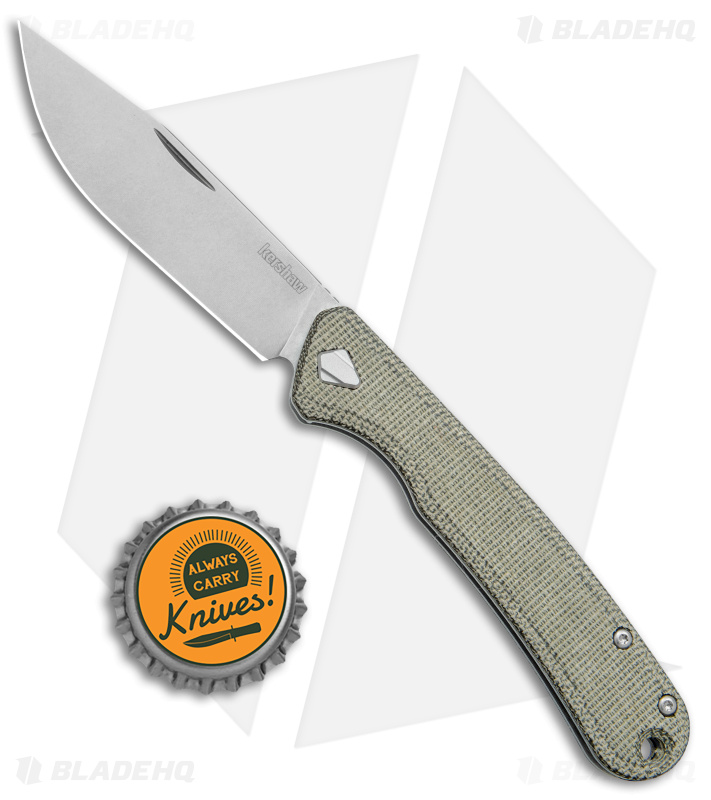 Kershaw Federalist Folding Knife Green Micarta (3.25" Stonewash) 4320