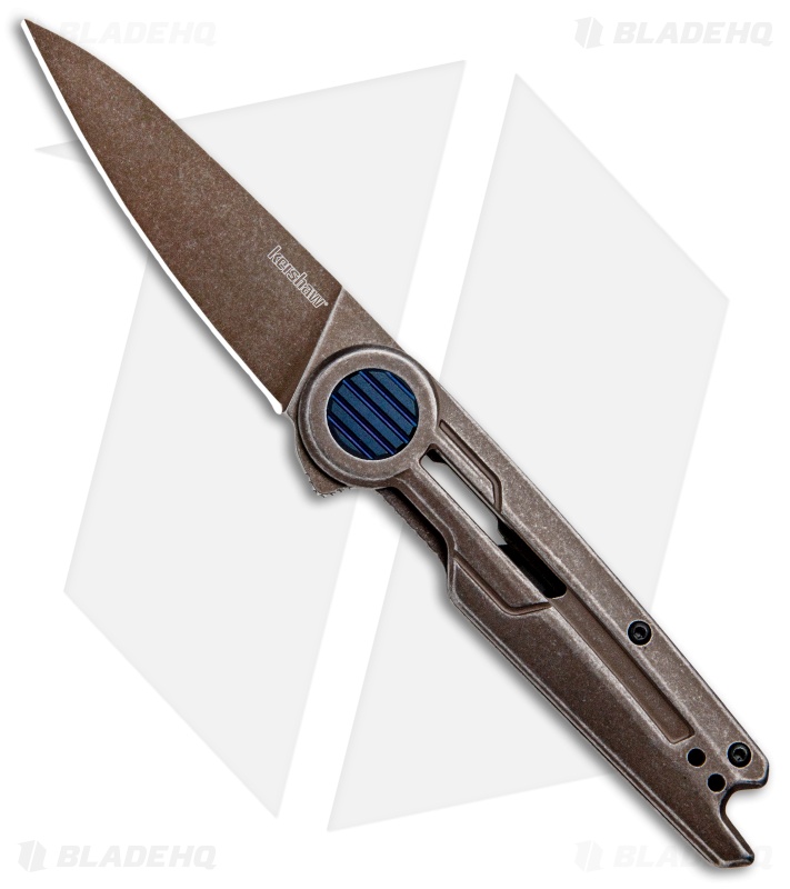 Kershaw Parsec Frame Lock Knife Brown PVD Stainless Steel (3" Brown SW) 2035