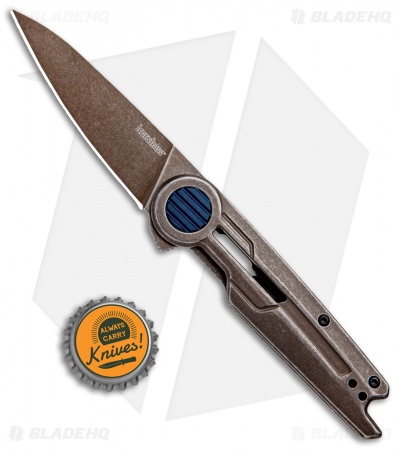 Kershaw Parsec Frame Lock Knife Brown PVD Stainless Steel (3" Brown SW) 2035