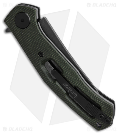 Kershaw Sinkevich Concierge Liner Lock Knife Green Micarta (3.25" Black SW)