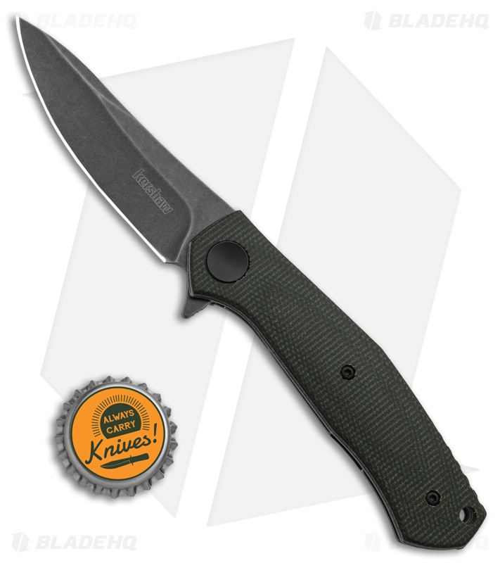 Kershaw Sinkevich Concierge Liner Lock Knife Green Micarta (3.25" Black SW)