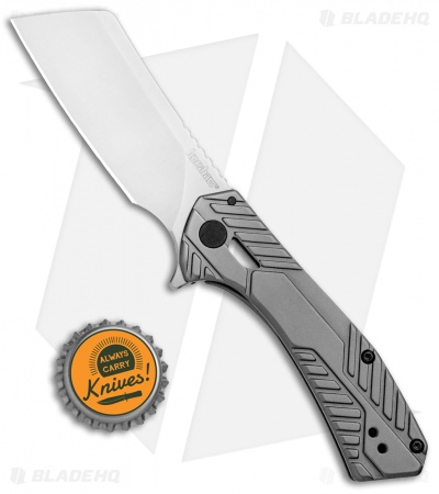 Kershaw Static Cleaver Frame Lock Knife Gray Stainless Steel (2.8" Satin) 3445
