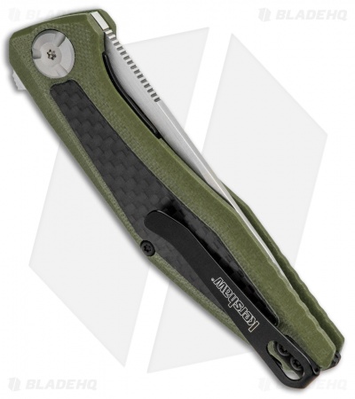 Kershaw Sinkevich Atmos Liner Lock Knife OD Green G-10/Carbon Fiber (3" Satin)