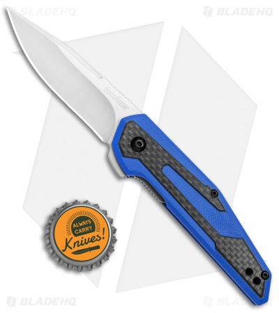 Kershaw Anso Fraxion Liner Lock Knife CF/Blue G-10 (2.75" Satin) 1160BLU