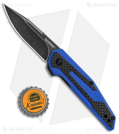 Kershaw Anso Fraxion Liner Lock Knife CF/Blue G-10 (2.75" Black SW) 1160BLUBW