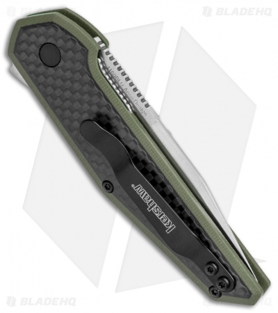 Kershaw Anso Fraxion Liner Lock Knife CF/OD Green G-10 (2.75" Satin) 1160OL