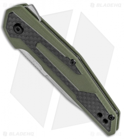 Kershaw Anso Fraxion Liner Lock Knife CF/OD Green G-10 (2.75" Satin) 1160OL