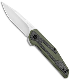 Kershaw Anso Fraxion Liner Lock Knife CF/OD Green G-10 (2.75" Satin)1160OL*DISC*