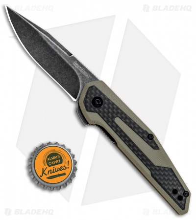 Kershaw Anso Fraxion Liner Lock Knife CF/Tan G-10 (2.75" Blackwash) 1160TANBW