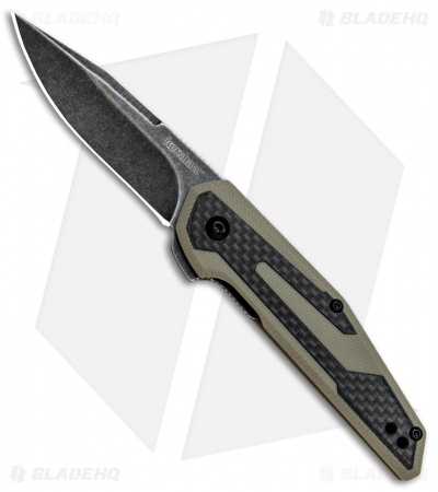 Kershaw Anso Fraxion Liner Lock Knife CF/Tan G-10 (2.75" Blackwash) 1160TANBW