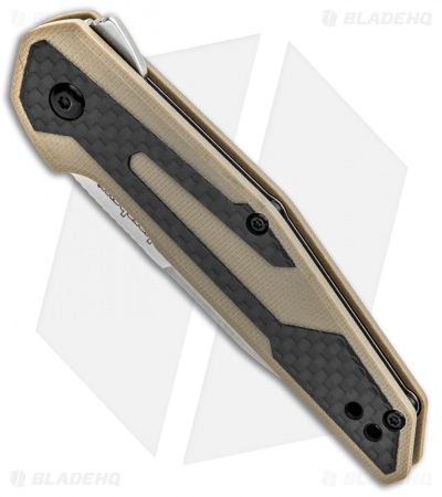 Kershaw Anso Fraxion Liner Lock Knife CF/Tan G-10 (2.75" Stonewash) 1160TAN