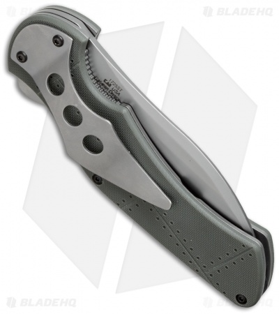 Kershaw Junkyard Dog II Liner Lock Knife Gray G10 (3.75" Bead Blast Serr) 1725ST