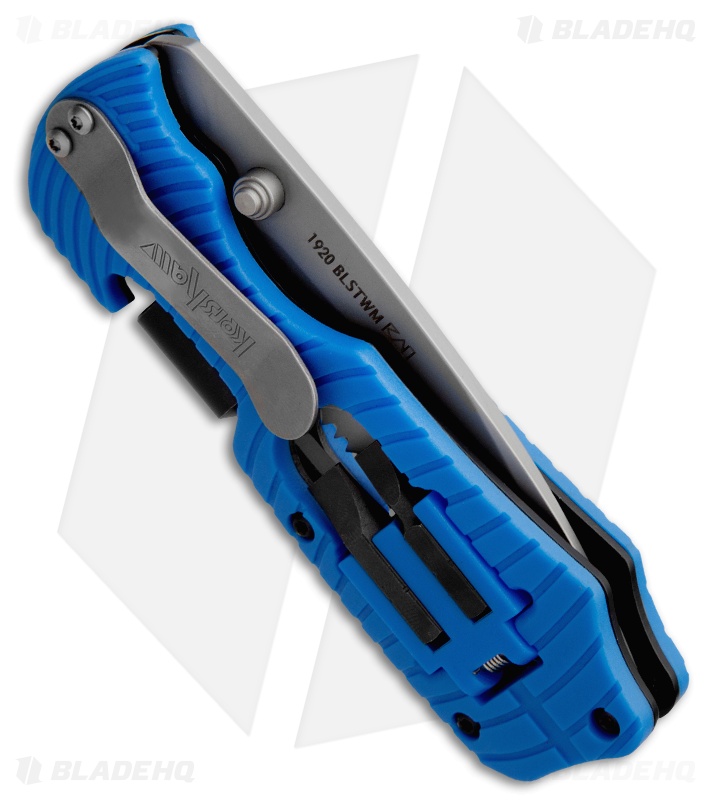 Kershaw Select Fire Knife Blue Multi-Tool (3.375" Bead Blast Plain) 1920BLSTWM