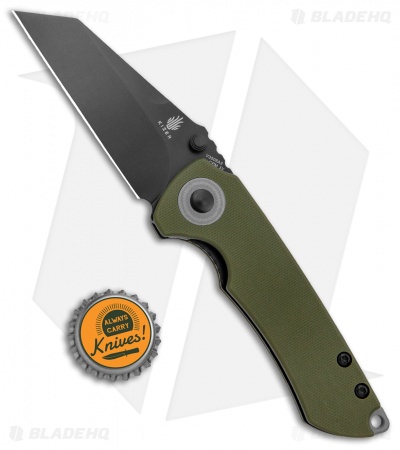 Kizer CK Knifeworks Critical Mini Liner Lock Knife Green G-10 (3" Black) 