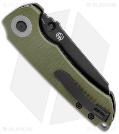 Kizer CK Knifeworks Critical Mini Liner Lock Knife Green G-10 (3" Black) 