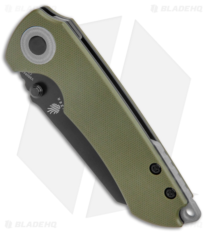 Kizer CK Knifeworks Critical Mini Liner Lock Knife Green G-10 (3" Black) 