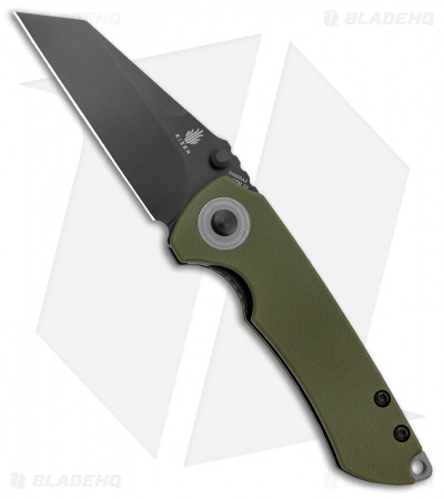 Kizer CK Knifeworks Critical Mini Liner Lock Knife Green G-10 (3" Black) 