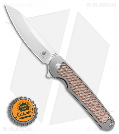 Kizer Clutch Frame Lock Knife Natural Micarta  (3.39" Satin) Ki4556A3