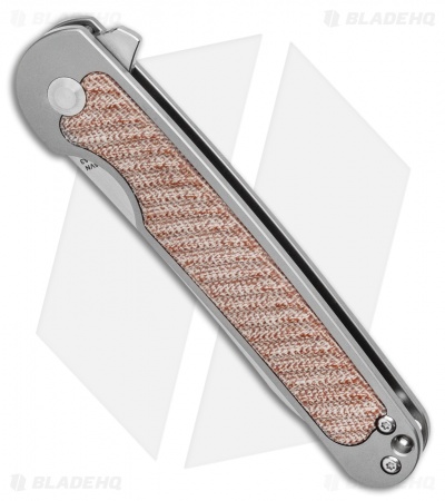 キース　two-piece Kizer Clutch Frame Lock Knife Natural Micarta (3.39