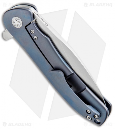 Kizer Cucchiara Hustler Flipper Knife Blue Titanium (4.625" Stonewash) Ki5464A2