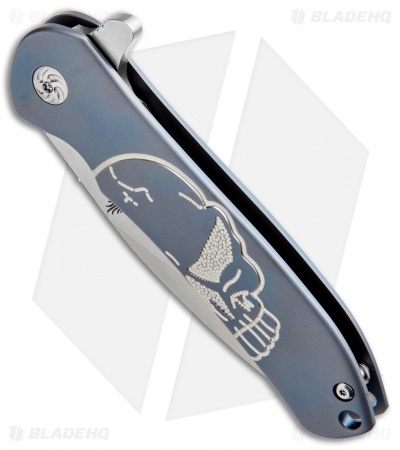 Kizer Cucchiara Hustler Flipper Knife Blue Titanium (4.625" Stonewash) Ki5464A2
