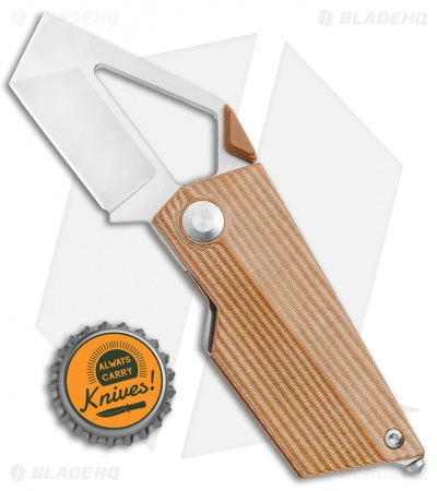 Kizer Cyber Blade Frame Lock Knife Brown Micarta (2.1" Satin) V2563-A