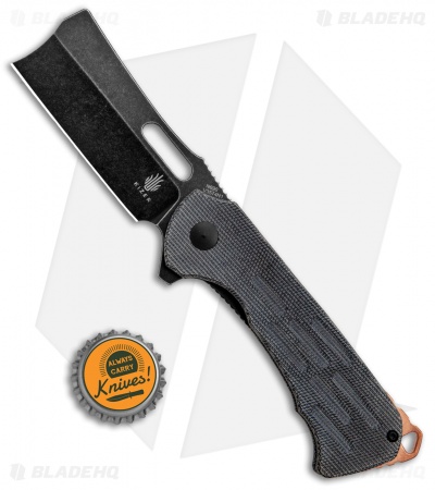Kizer D.O.C.K. Quatch Cleaver Liner Lock Knife Black Micarta (2.9" Black SW)