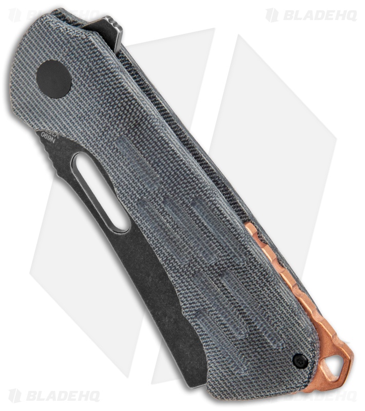Kizer D.O.C.K. Quatch Cleaver Liner Lock Knife Black Micarta (2.9" Black SW)