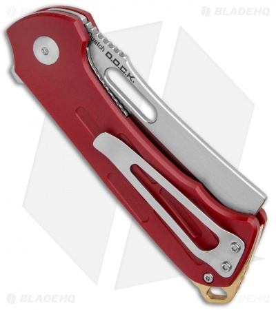 Kizer D.O.C.K. Quatch Cleaver Liner Lock Knife Red G-10 (2.9" Stonewash) V3574