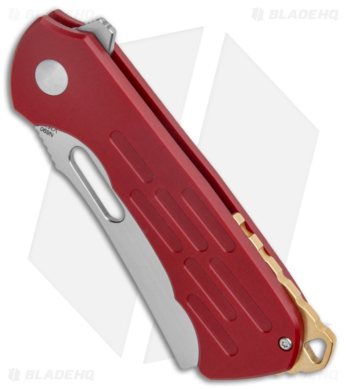 Kizer D.O.C.K. Quatch Cleaver Liner Lock Knife Red G-10 (2.9" Stonewash) V3574